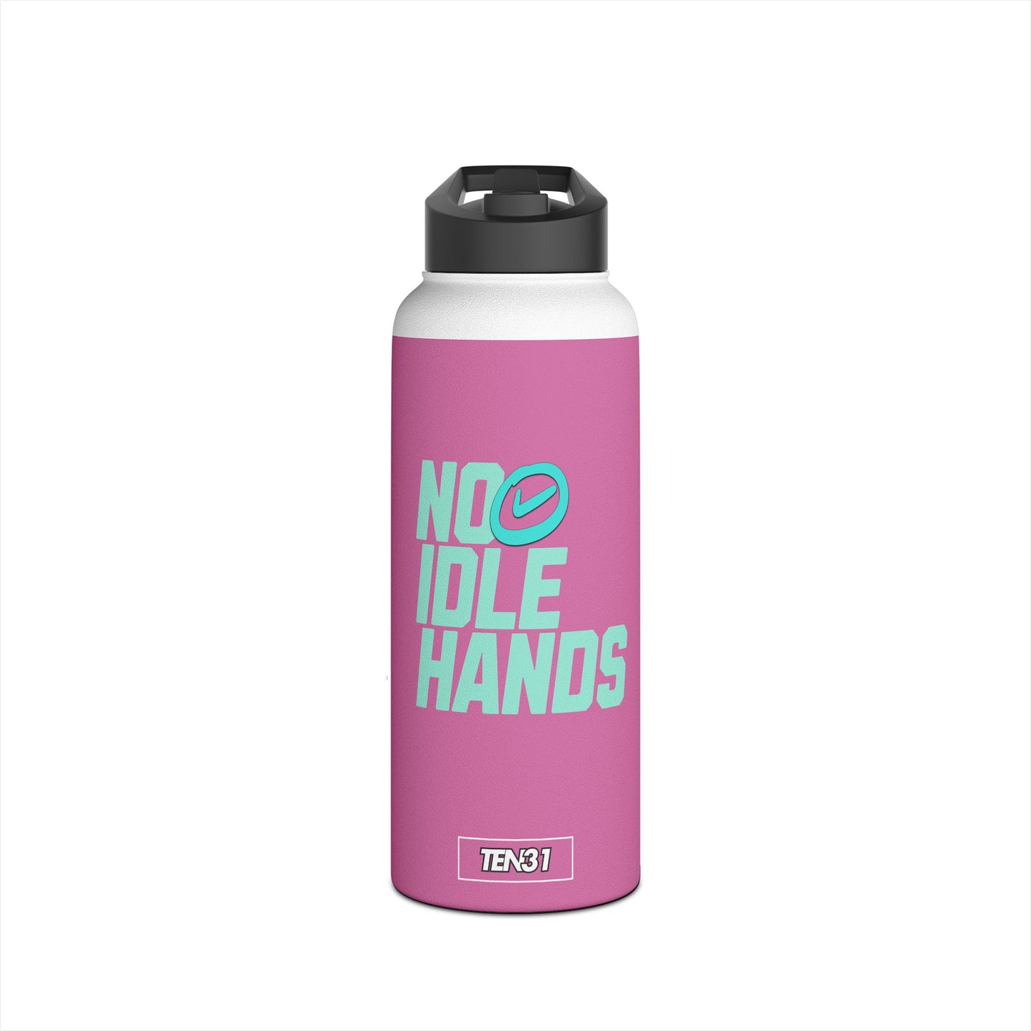 Sleek Stainless Steel Water Bottle | No Idle Hands | Workout Essential, Gifts for Fitness Lovers