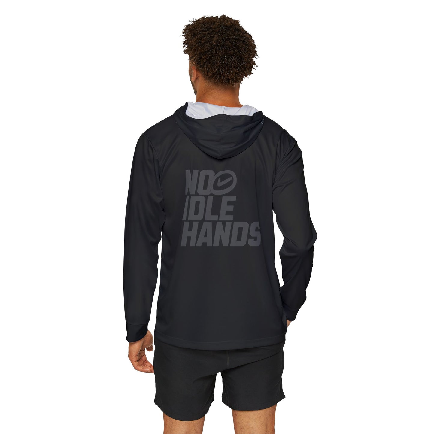 Men's Sports Warmup Hoodie, Blackout Special Edition, Athletic Hoodie, Workout Gear, No Idle Hands Design, Gym Apparel, Activewear for Men