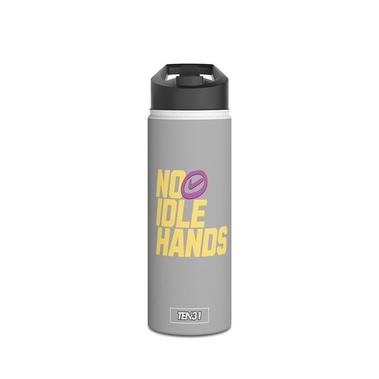 Sleek Stainless Steel Water Bottle | No Idle Hands | Workout Essential, Gifts for Fitness Lovers