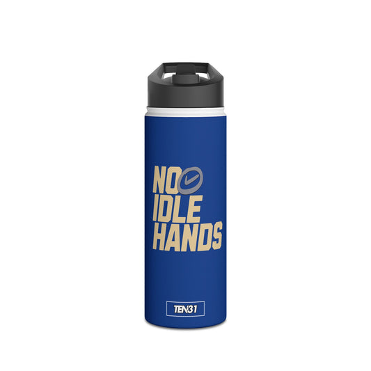 Sleek Stainless Steel Water Bottle | No Idle Hands | Workout Essential, Gifts for Fitness Lovers