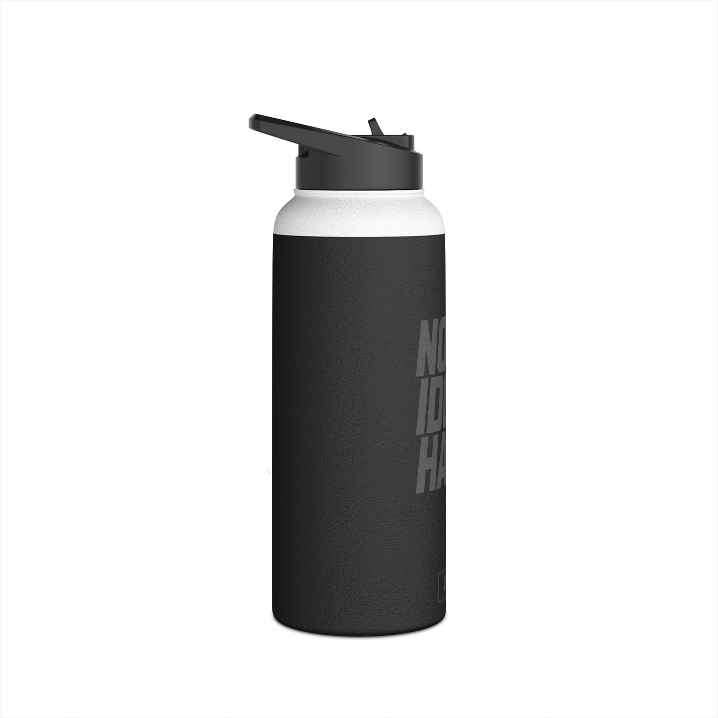 Sleek Stainless Steel Water Bottle | No Idle Hands | Blackout Special Edition, Workout Essential, Gifts for Fitness Lovers