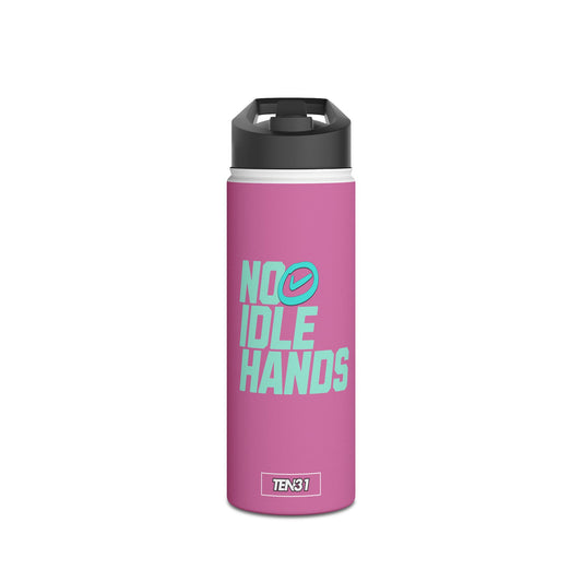 Sleek Stainless Steel Water Bottle | No Idle Hands | Workout Essential, Gifts for Fitness Lovers