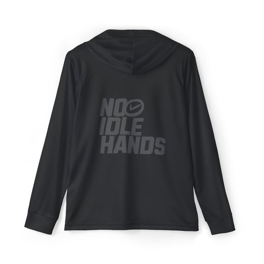 Men's Sports Warmup Hoodie, Blackout Special Edition, Athletic Hoodie, Workout Gear, No Idle Hands Design, Gym Apparel, Activewear for Men