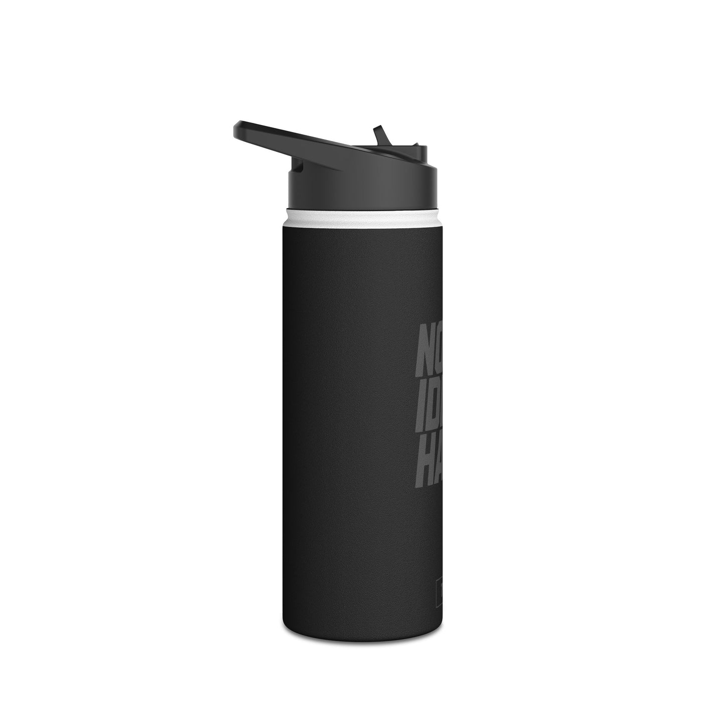 Sleek Stainless Steel Water Bottle | No Idle Hands | Blackout Special Edition, Workout Essential, Gifts for Fitness Lovers